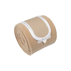 Bandes de polo anti-boulochage avec fermeture velcro Acavallo par 4 Sable / blanc Beige