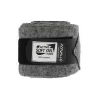 Bandes de polo en laine vierge avec gel Acavallo par paire Gris / rouge Bandes de polo en laine vierge avec gel Acavallo par paire Gris / rouge