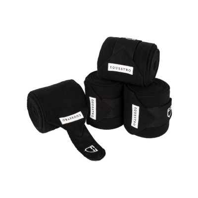 Bandes de polo fermeture velcro Trim par 4 Equestro Noir / noir