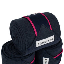 Bandes de polo fermeture velcro Trim par 4 Equestro Marine / fuchsia Bleu