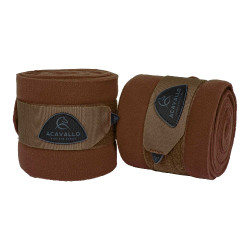 Bandes d'exercice en polaire avec fermeture velcro Acavallo par 2 Marron
