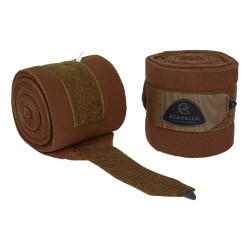 Bandes d'exercice en polaire avec fermeture velcro Acavallo par 2 Marron