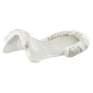 Amortisseur thérapeutique en gel avec rehausse arrière en laine écologique Acavallo Transparent / naturel Amortisseur thérapeutique en gel avec rehausse arrière en laine écologique Acavallo Transparent / naturel