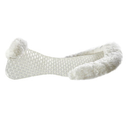 Amortisseur respirant en gel avec découpe en laine de mouton Acavallo Transparent / blanc Amortisseur respirant en gel avec découpe en laine de mouton Acavallo Transparent / blanc