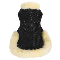 Amortisseur respirant en gel avec découpe en laine de mouton Acavallo Noir / naturel Amortisseur respirant en gel avec découpe en laine de mouton Acavallo Noir / naturel