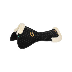 Amortisseur mémoire de forme et laine écologique avec grip en silicone et logo Equestro Noir