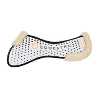 Amortisseur mémoire de forme et laine écologique avec grip en silicone et logo Equestro Blanc