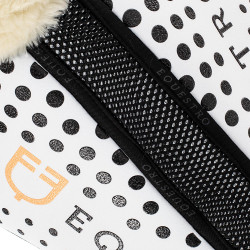 Amortisseur mémoire de forme et laine écologique avec grip en silicone et logo Equestro Blanc