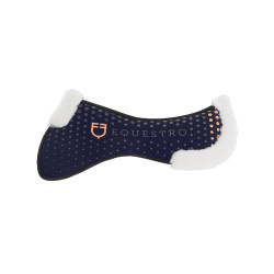 Amortisseur en laine écologique respirant avec grip Equestro Marine Bleu marine