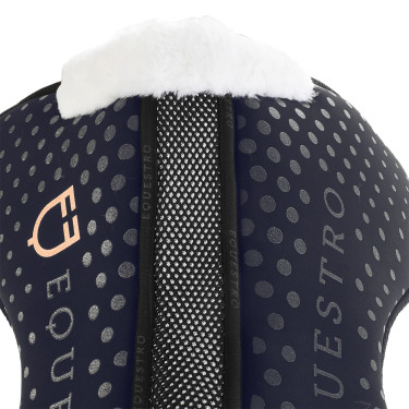 Amortisseur en laine écologique respirant avec grip Equestro Marine Bleu marine