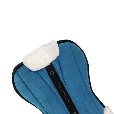 Amortisseur en laine écologique Equestro Pétrol / noir / blanc