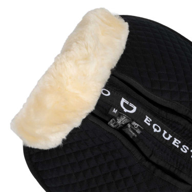 Amortisseur en coton avec poches et mouton Equestro Noir / naturel