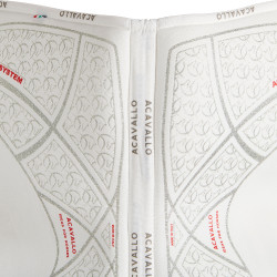 Amortisseur mémoire de forme avec gel hexagonal et rehausse avant Acavallo Blanc / argent