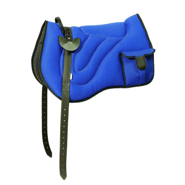 Tapis de monte à cru avec poche Umbria Equitazione Bleu royal