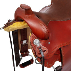 Selle western trail manteau rond full quarter 8020 Noisette Marron