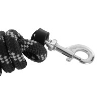 Longe Acavallo Nylon Tréssé avec Embout en Cuir Noir