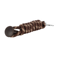 Longe Acavallo Nylon Tréssé avec Embout en Cuir Marron foncé