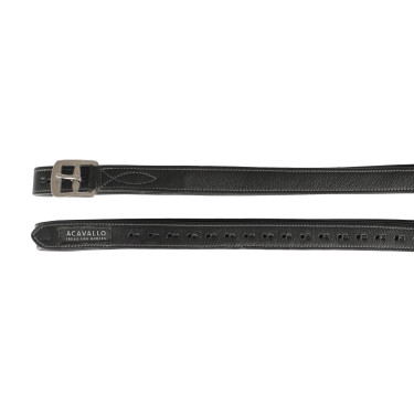 Etrivières Acavallo Cuir Intérieur Nylon Noir