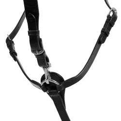 Collier de chasse martingale Acavallo en cuir 3 points Noir Collier de chasse martingale Acavallo en cuir 3 points Noir