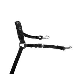 Collier de chasse martingale Acavallo en cuir 3 points Noir Collier de chasse martingale Acavallo en cuir 3 points Noir