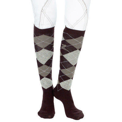 Chaussettes à losanges Horze Holly Marron foncé