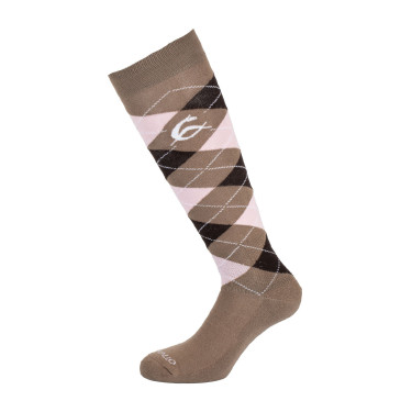 Chaussettes Acavallo en Coton avec Strass Marron / rose / strass marron
