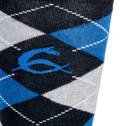 Chaussettes Acavallo en Coton avec Strass Bleu foncé / bleu / strass gris