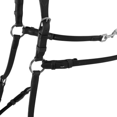 Collier de chasse martingale Acavallo en cuir 5 points Collier de chasse martingale Acavallo en cuir 5 points