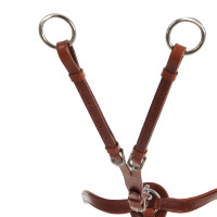 Collier de chasse martingale Acavallo en cuir 5 points Marron foncé