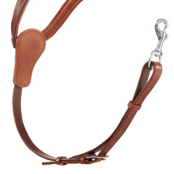 Collier de chasse martingale Acavallo en cuir 5 points Cognac Marron