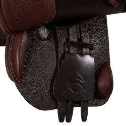 Selle d'obstacle en cuir Acavallo Veneziano Marron foncé