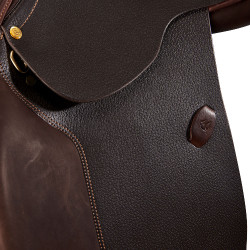 Selle d'obstacle en cuir Acavallo Veneziano Marron foncé