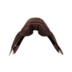 Selle d'obstacle en cuir Acavallo Veneziano Marron foncé