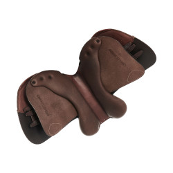 Selle d'obstacle en cuir Acavallo Veneziano Marron foncé