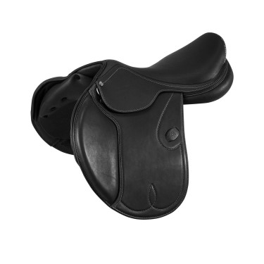 Selle d'obstacle en cuir Acavallo Botticelli Noir