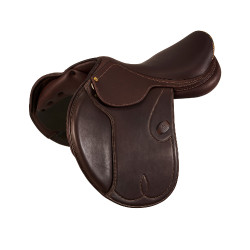 Selle d'obstacle en cuir Acavallo Botticelli Marron foncé