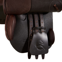 Selle d'obstacle en cuir Acavallo Botticelli Marron foncé