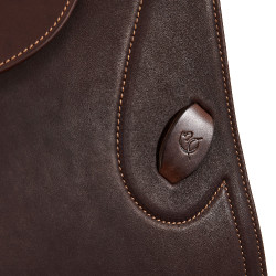 Selle d'obstacle en cuir Acavallo Botticelli Marron foncé