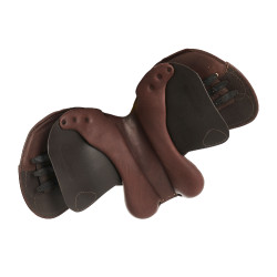 Selle d'obstacle en cuir Acavallo Botticelli Marron foncé
