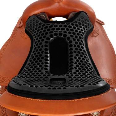 Couvre siège Acavallo Ortho-Pubis Western Gel hexagonal 20 mm Drylex Noir Couvre siège Acavallo Ortho-Pubis Western Gel hexagonal 20 mm Drylex Noir