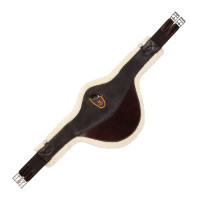 Sangle bavette obstacle en cuir et laine synthétique amovible Acavallo Marron foncé Sangle bavette obstacle en cuir et laine synthétique amovible Acavallo Marron foncé