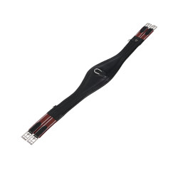 Sangle obstacle en cuir avec bandes élastiques Amelie Equestro Noir