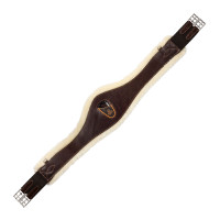 Sangle obstacle en cuir avec laine synthétique amovible Acavallo Marron foncé Sangle obstacle en cuir avec laine synthétique amovible Acavallo Marron foncé