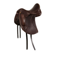 Selle de dressage Leonardo avec panneaux en laine Acavallo Marron foncé Selle de dressage Leonardo avec panneaux en laine Acavallo Marron foncé