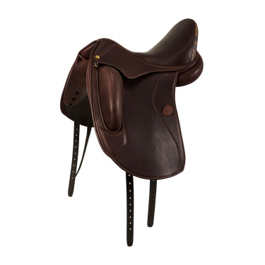 Selle de dressage Perugino avec petits taquets Acavallo Marron foncé
