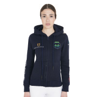 Sweat avec multi-logo femme Equestro Marine