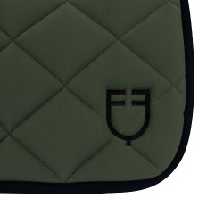 Tapis de dressage en tissu technique édition Black Line Equestro Vert foncé / noir