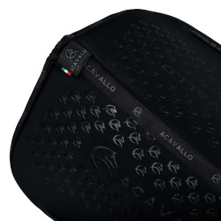 Tapis de dressage en lycra avec grip en gel et dessous en fibre de bambou Acavallo Noir / noir