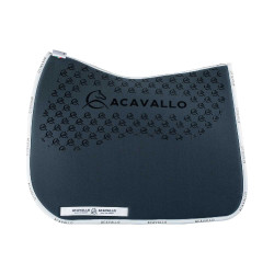 Tapis de dressage en lycra avec grip en gel et dessous en fibre de bambou Acavallo Fumée dorée / blanc Gris