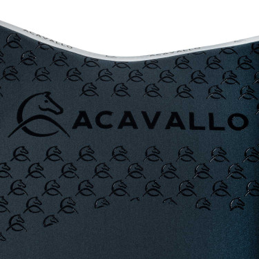 Tapis de dressage en lycra avec grip en gel et dessous en fibre de bambou Acavallo Fumée dorée / blanc Gris